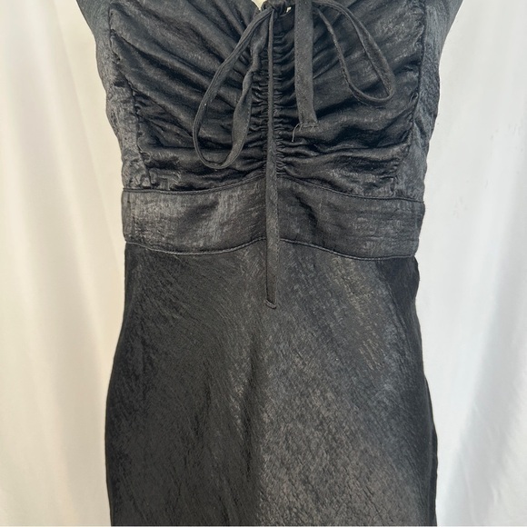 Wild‎ Fable Dress Womens XL Satin Ruched Cup Mini Dress Black Dark Romantic - Picture 5 of 16